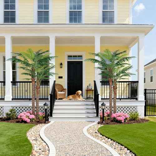7FT UV-Resistant Faux Palm Tree–84in Artificial Palm Trees for Outdoors
