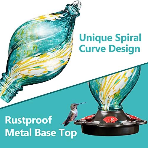 LUJII Ice Cream Shaped Spiral Hummingbird Feeder for Outdoors Hanging