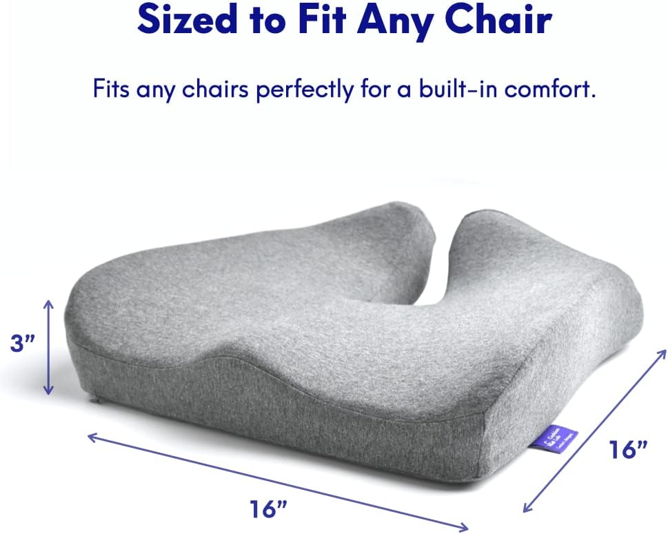 Extra-Dense Pressure Relief Seat Cushion – Light Gray - Field & Nook