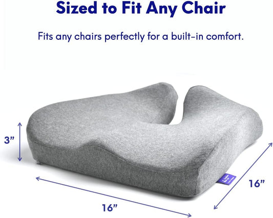 Extra-Dense Pressure Relief Seat Cushion – Light Gray - Field & Nook