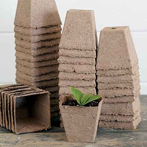 Jiffy Pot, Single Square, 3.5" X 4.0", 50 Pack, POTS, 50 Cells, Biodegradable