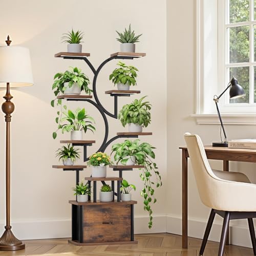 Plant Stand Indoor with Grow Lights - 11 Tiered Plant Shelf with