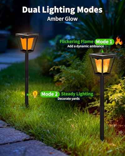 Flickering Flame Solar Pathway Lights – 6 Pack