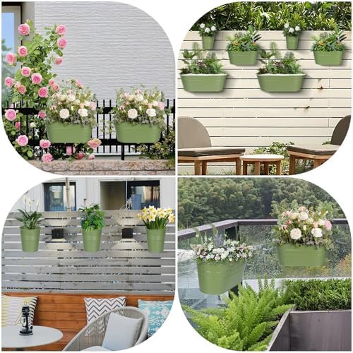 3 Different Size Metal Iron Hanging Flower Pots 10 Pcs for Outdoor