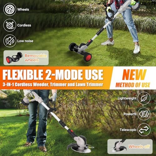 Electric Weed Wacker Eater Cordless String Trimmer Battery Powered