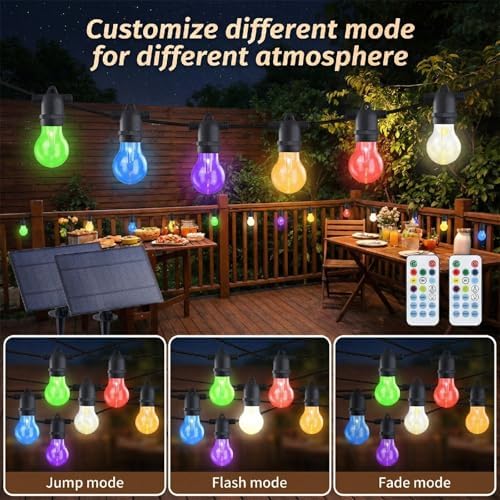 Auroraworld 48FT Commercial Outdoor String Lights RGB - Dimmable