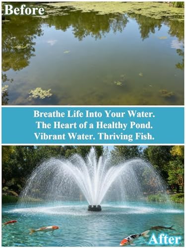 Pond Fountain Aerator with Lights, 1 HP with Dynamic RGB Lighting