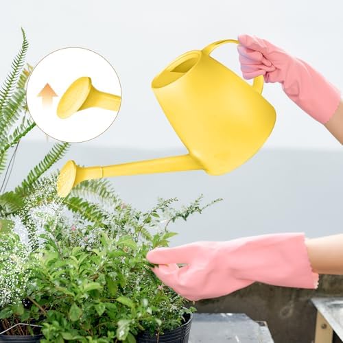 Plant Watering Can - Plastic Indoor and Outdoor - 1/2 Gallon - Yellow