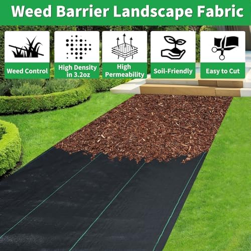 6ft x 300ft Weed Barrier Fabric, Heavy Duty Landscape Fabric