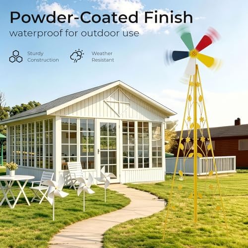 Outvita 8FT Ornamental Windmill for Yard, Heavy Duty Durable Metal