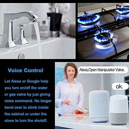 Smart Water Valve: WiFi Gas Shut Off Valve Controller, Water Valve Shutoff Timer, App Remote Control, Compatible with Amazon Alexa Google Home, for Kitchen Garden Farm