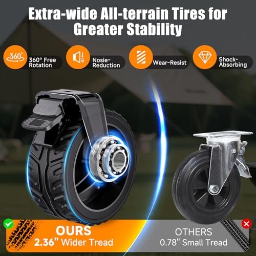 Collapsible Wagon Cart, 480lbs Heavy Duty Wagon with All-Terrain