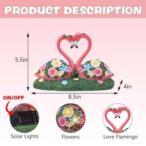 Solar Flamingo Garden Statue