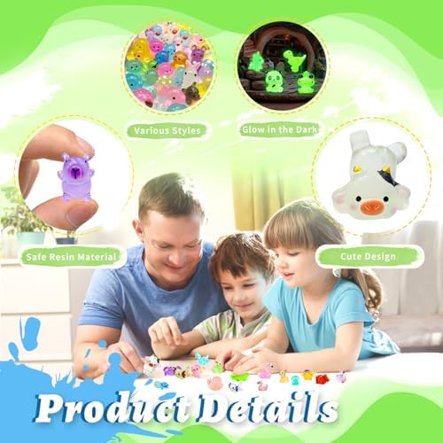 150 Pcs Mini Resin Animals Variety Pack Tiny Animals Miniature Figures Luminous Figurines for Dollhouse Micro Landscape Aquarium Potted Fairy Garden DIY Decor