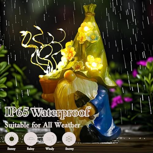 Solar Garden Gnome Statue: Outdoor Lights Decorations