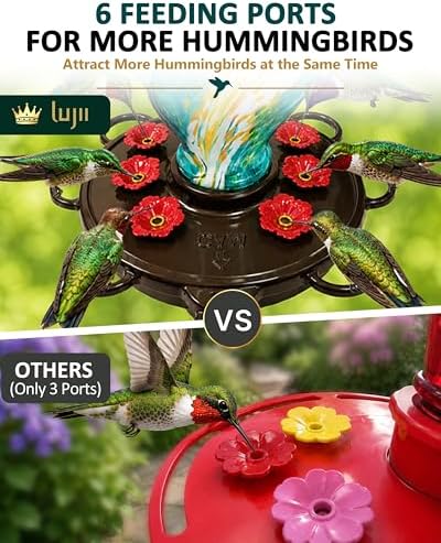 LUJII Smart Hummingbird Feeder with Camera for Outdoor Hanging, Hand