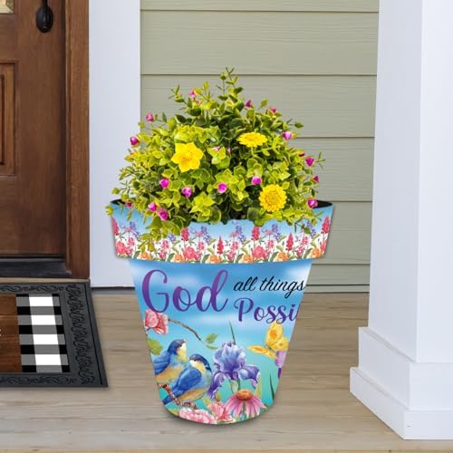 Briarwood Lane Spring Planter 14" x 15" x 15" with God Large for Spring Planter