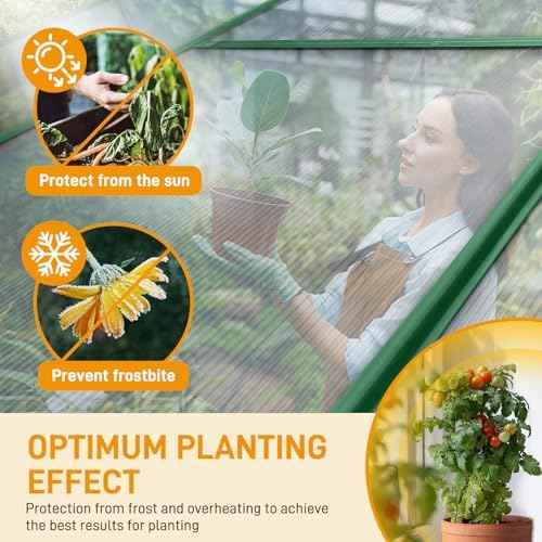 Vingli Greenhouse for Outdoors, Polycarbonate Heavy Duty Green House with Roof Vents for Winter, Aluminum Tunnel Large Walk-in Greenhouse for Outside Garden Backyard, Easy Setup (6x10FT - Green)