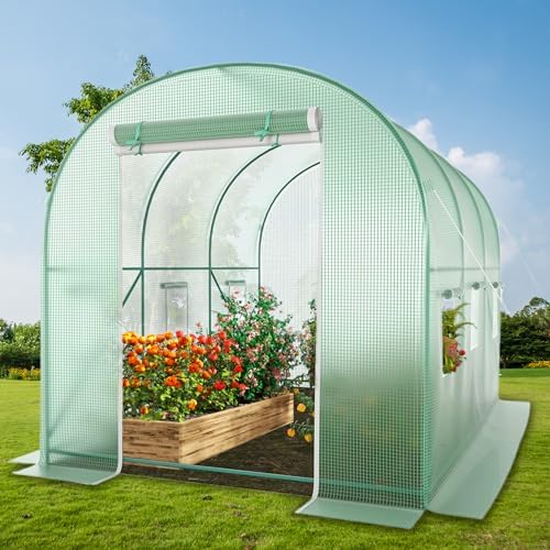 Walk-in Greenhouse, 10x7x7 FT Heavy Duty Tunnel Green House for