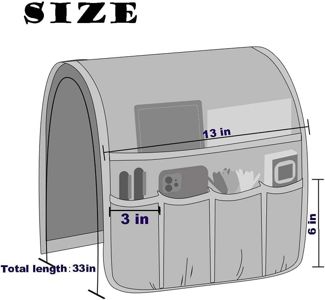 Sofa Armrest Organizer – Five-Pocket Non-Slip Remote Holder