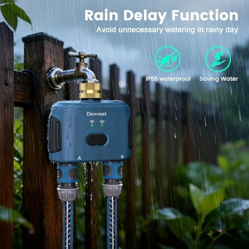 WiFi Water Timer for Garden Hose with Brass Inlet,Smart Hose Timer