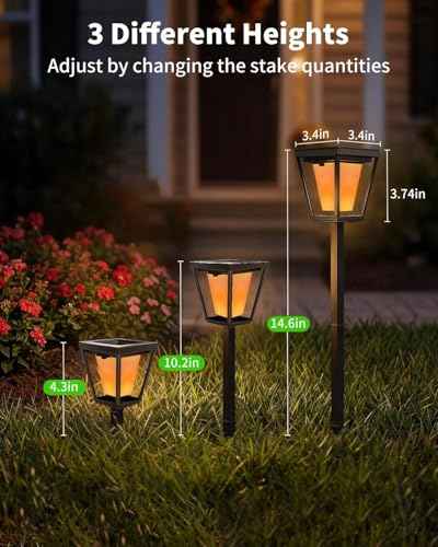 10-Pack Flickering Flame Solar Pathway Lights