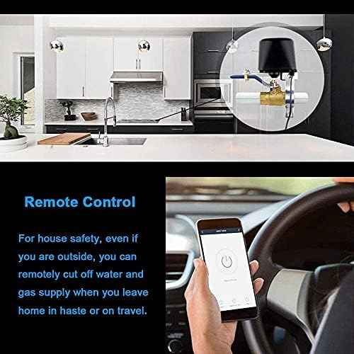 Smart Water Valve: WiFi Gas Shut Off Valve Controller, Water Valve Shutoff Timer, App Remote Control, Compatible with Amazon Alexa Google Home, for Kitchen Garden Farm