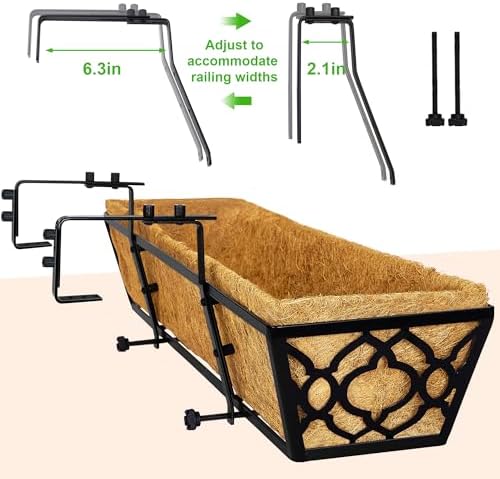 Y&M 4-Pack 30 Inch Railing Planter Boxes 24 Inch 2 Pack, Hanging