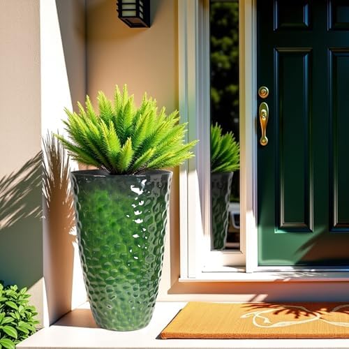 Worth Garden 14" Dia x 24" H Large Plastic Planters with Drainage