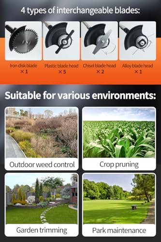 Cordless Weed Wacker,Electric Weed Eater,Grass Trimmer Cordless,2 Batteries,Lightweight and Foldable Design,Weed Erimmer,Black