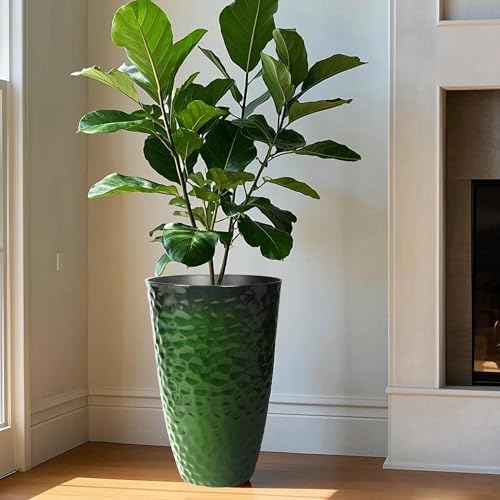 Worth Garden 14" Dia x 24" H Large Plastic Planters with Drainage