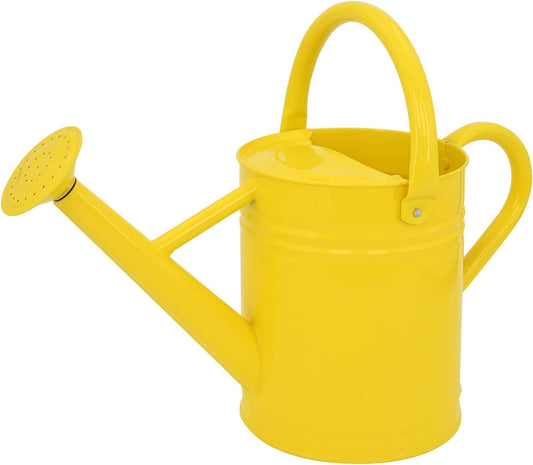Metal Watering Can for Outdoor Plants, Galvanized Steel Watering Can with Removable spout, 1 Gallon,Perfect Home & Garden Décor Yellow