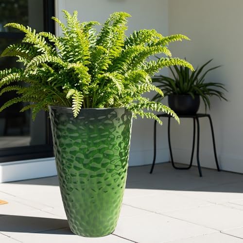 Worth Garden 14" Dia x 24" H Large Plastic Planters with Drainage