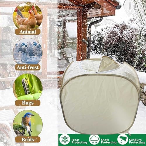 2 Pack Plant Freeze Protection Covers, Winter Shrub Frost Protection