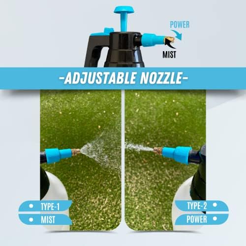 0.5 Gallon Hand Pump Sprayer, 2L Pressure Garden Sprayer, Handheld