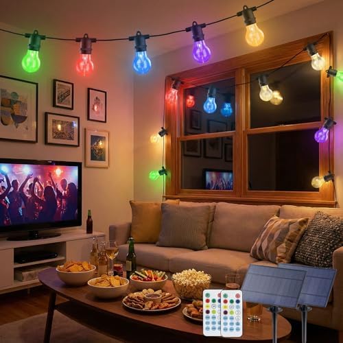 Auroraworld 48FT Commercial Outdoor String Lights RGB - Dimmable