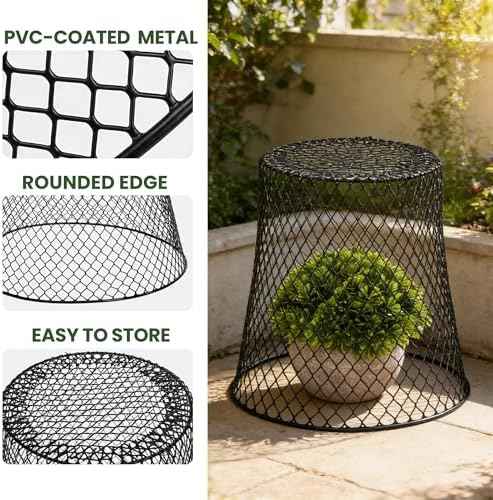 SOUJOY 10 Pcs 8"x8" Chicken Wire Plant Protect Covers, Metal Garden Cloche