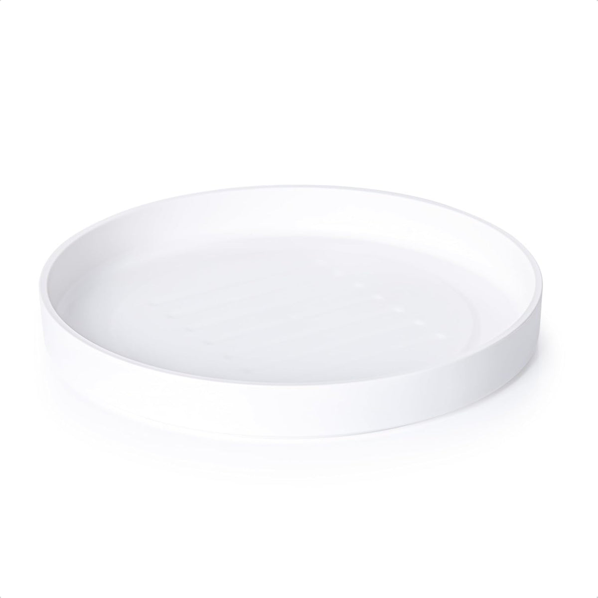 Phoenix Vine 12 Inch Plastic Plant Saucer Water Drip Tray, Heavy Sturdy Round Plant Drainage Tray for Indoors Outdoor, Matte White, 21-TY-12W-1