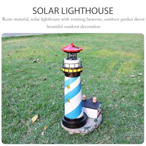 18-Inch Solar Lighthouse with Rotating Beacon