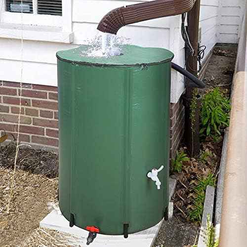 100 Gallon Collapsible Rain Barrel Portable Water Storage Container Water Collector Tank with Spigot Filter Rainwater Collection System Downspout (100 Gallon)