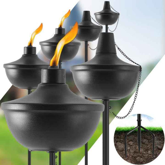 55-Inch Metal Garden Torches – 6 Pack