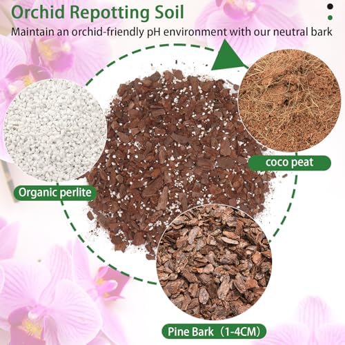 Orchid Potting Mix,Premium Orchid Bark Potting Mixture of Pine Bark,Perlite