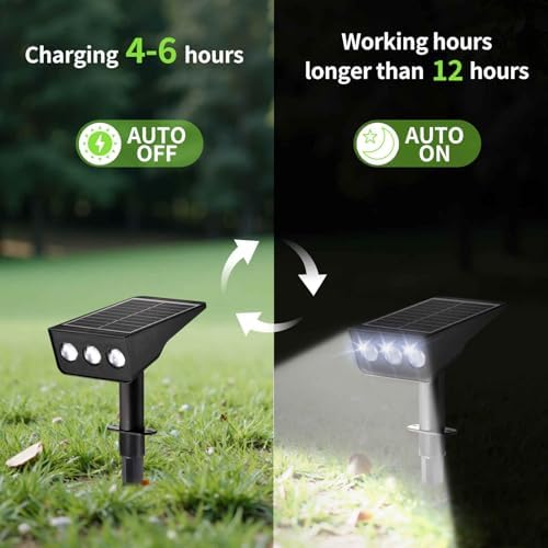 2 Pack Solar Spot Lights Outdoor Solar Landscape Spotlights