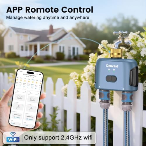 WiFi Water Timer for Garden Hose with Brass Inlet,Smart Hose Timer