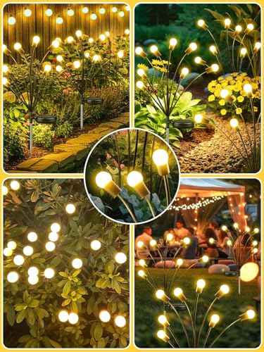 Warm White Firefly Solar Garden Lights – 8 Pack