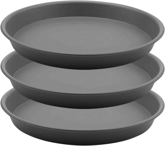 TITE Plant Saucer Heavy Large Planter Durable Thicker Plastic Plant Trays for Indoors and Outdoor,Plant Saucer Drip Trays (Grey, 12 inch)