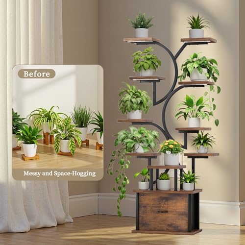 Plant Stand Indoor with Grow Lights - 11 Tiered Plant Shelf with
