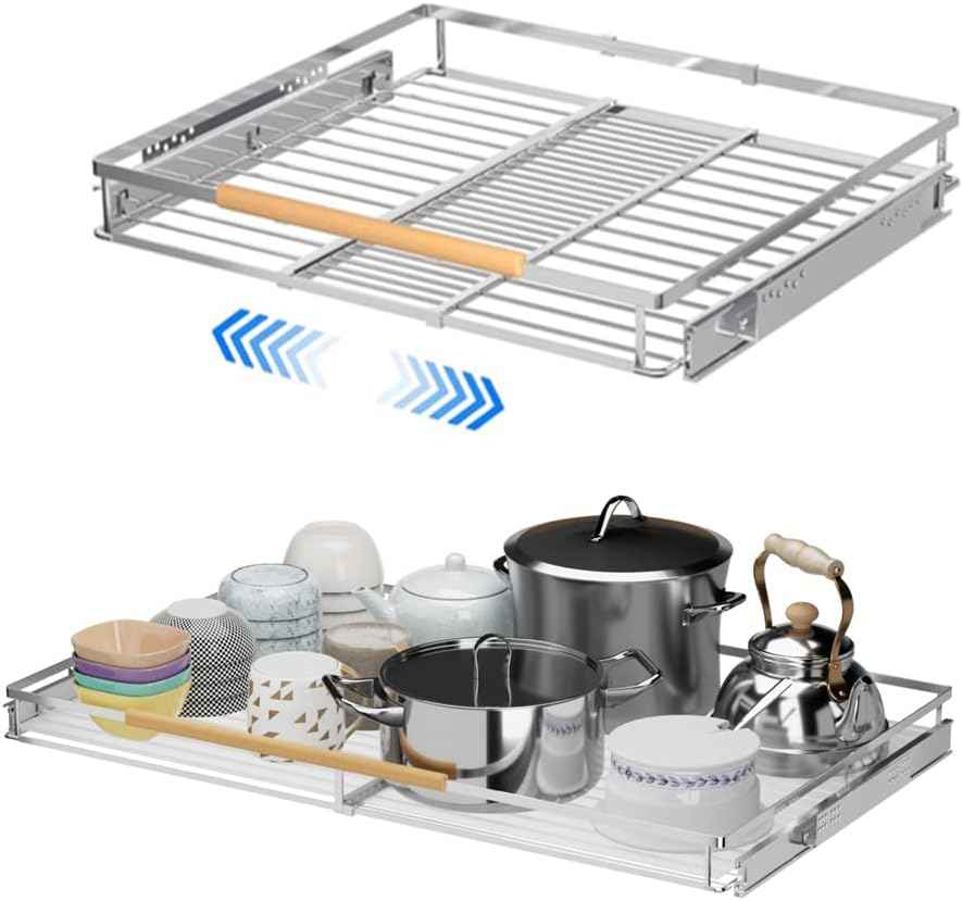 Large Pull Out Kitchen Cabinet Organizer, 22.7''-39.8''Width, Heavy