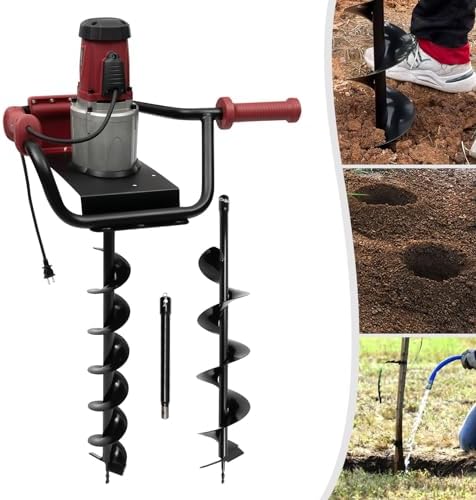 Post Hole Digger,1500W 1.6HP Electric Post Hole Auger Earth Auger