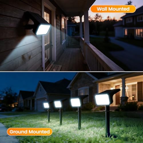 Fabrito Upgraded Solar Spot Lights Outdoor IP67 Waterproof 4 Pack